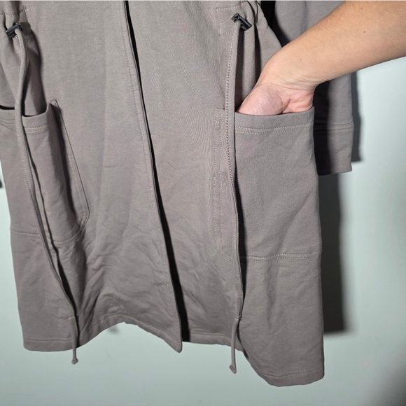 Terrera Helen Drawstring Jacket Coat Taupe Bamboo Blend Lightweight NEW - Picture 9 of 12